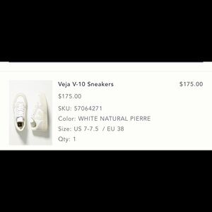 Veja white sneakers, slight use, great condition